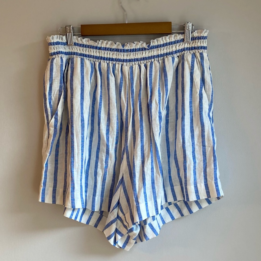 Ava & Viv Size 1x High-Rise Linen Pull-On Shorts